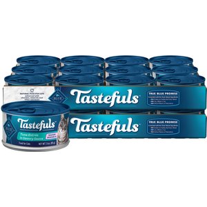 Blue Buffalo Tastefuls Tender Morsels Tuna Entrée Wet Cat Food, 3-oz can, case of 24