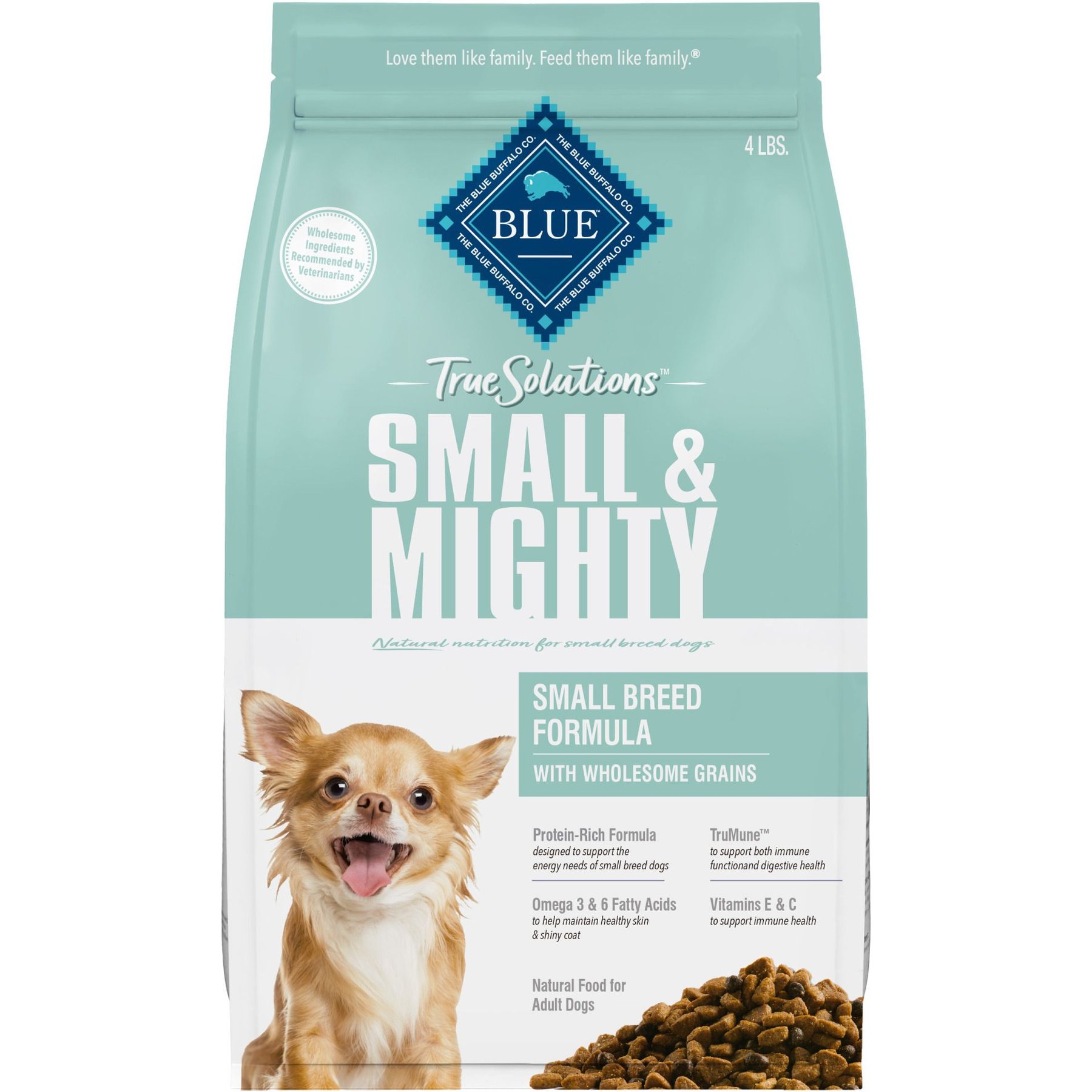 BLUE BUFFALO True Solutions Small Mighty Small Breed Formula Adult Dry Dog Food 4 lb bag Chewy