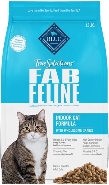 Blue Buffalo True Solutions Fab Feline Natural Indoor Cat Formula Adult Dry Cat Food, 3.5-lb bag slide 1 of 10