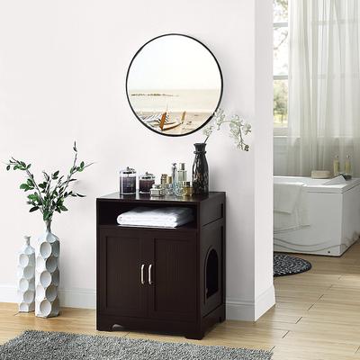 Show full view: Unipaws Enclosed Cat Litter Box, Espresso slide 4 of 8