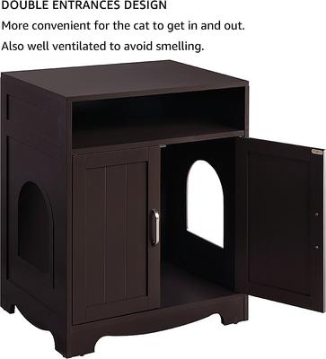 Show full view: Unipaws Enclosed Cat Litter Box, Espresso slide 6 of 8