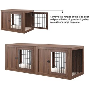 Unipaws Furniture Style Dog Crate, Walnut, Medium