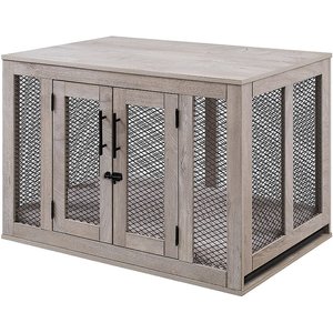 Unipaws Furniture Style Dog Crate, Weathered Gray, Medium