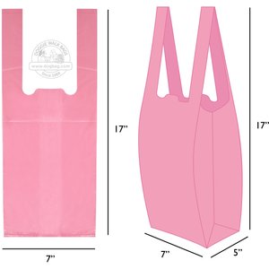 Doggie Walk Bags Citrus Scented Tie Handle Cat Litter Bags, Pink, 140 count