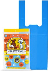 Doggie Walk Bags Baby Powder Scented Tie Handle Zoo Keeper Dog Poop Bags, Blue, 35 count