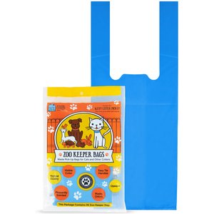 Doggie Walk Bags Baby Powder Scented Tie Handle Zoo Keeper Dog Poop Bags, Blue, 35 count