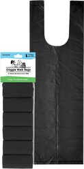 Doggie Walk Bags Uncented Tie Handle Dog Poop Bags, Black, 72 count