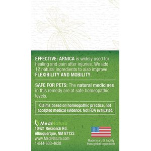 MediNatura T-Relief Arnica +12 Homeopathic Medicine for Joint Pain/Arthritis for Cats, Dogs & Horses, 90 count