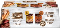 Merrick Grain-Free Real Texas Beef & Chicken Dinner Variety Pack Wet Dog Food, 12.7-oz can, case of 12