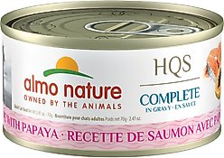 Almo Nature HQS Complete Salmon with Papaya Wet Cat Food, 2.47-oz can, case of 12
