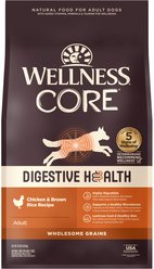 Wellness CORE Digestive Health Wholesome Grains Chicken & Brown Rice Recipe Dry Dog Food, 24-lb bag