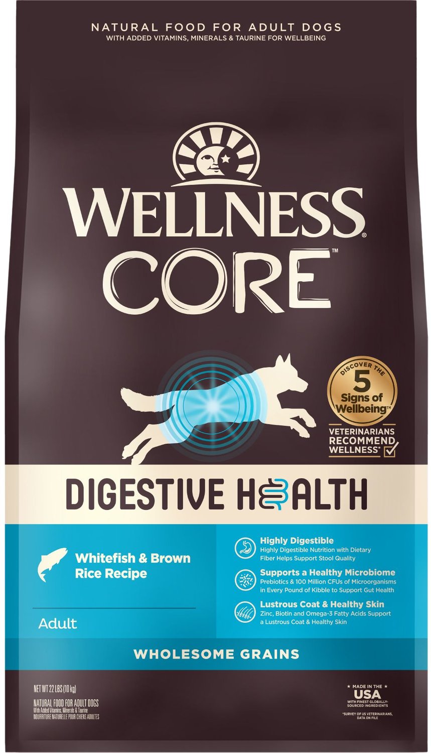 Wellness CORE Digestive Health White Fish and Brown Rice Dry Dog Food