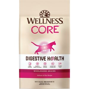 Wellness CORE Digestive Health Wholesome Grains Salmon & Rice Recipe Dry Cat Food, 11-lb bag