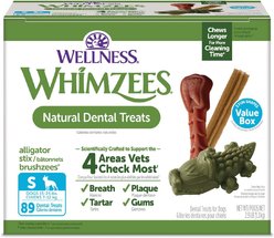 WHIMZEES by Wellness Value Box Dental Chews Natural Grain-Free Dental Dog Treats, Small, 89 count