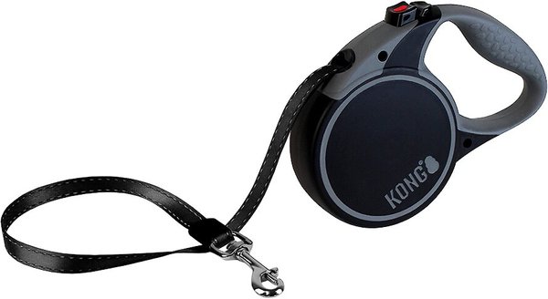KONG Retractable Terrain Nylon Reflective Retractable Dog Leash, Black, Small: 16-ft long, 3/8-in wide slide 1 of 5