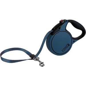 KONG Retractable Terrain Nylon Reflective Retractable Dog Leash, Blue, Small: 16-ft long, 3/8-in wide