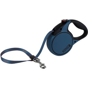 KONG Retractable Terrain Nylon Reflective Retractable Dog Leash, Blue, Medium: 16-ft long, 7/16-in wide