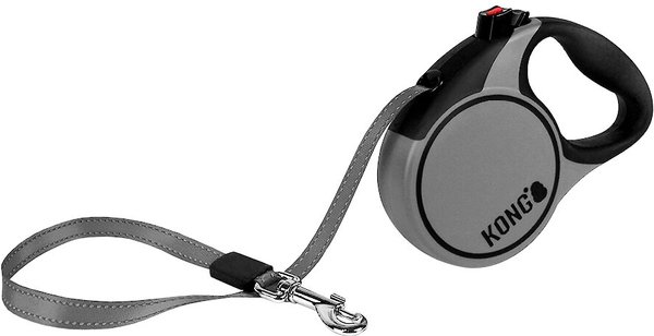 KONG Retractable Terrain Nylon Reflective Retractable Dog Leash, Grey, X-Small: 10-ft long, 3/8-in wide slide 1 of 5