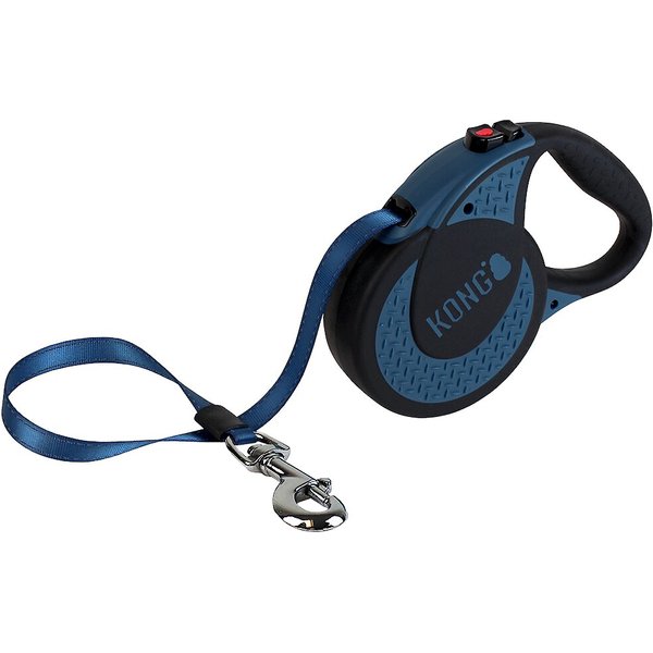 KONG RETRACTABLE Reflect Reflective Retractable Dog Leash, Black