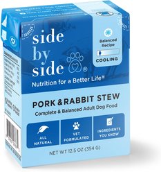 Side By Side Cooling Complete & Balanced Pork & Rabbit Stew Wet Dog Food, 12.5-oz box, case of 12