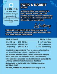 Side By Side Cooling Complete & Balanced Pork & Rabbit Stew Wet Dog Food, 12.5-oz box, case of 12 slide 2 of 8