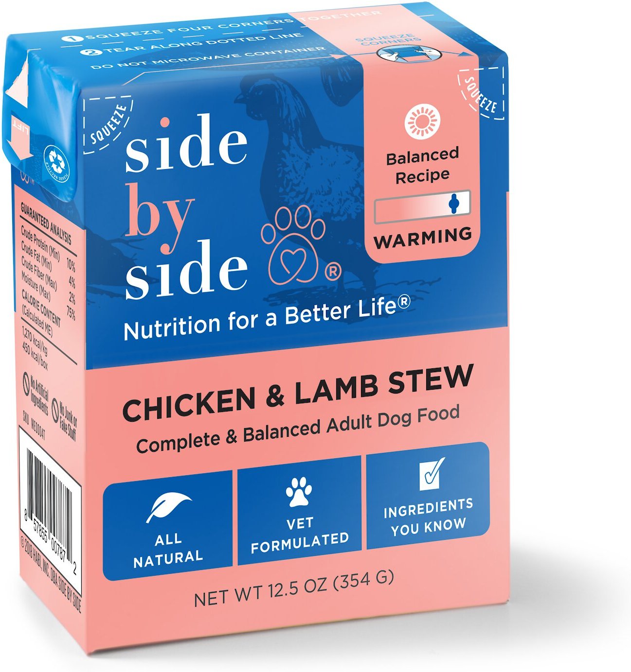 Side By Side Mellow Complete & Balanced Chicken & Fish Recipe Freeze-Dried Adult Dog Food