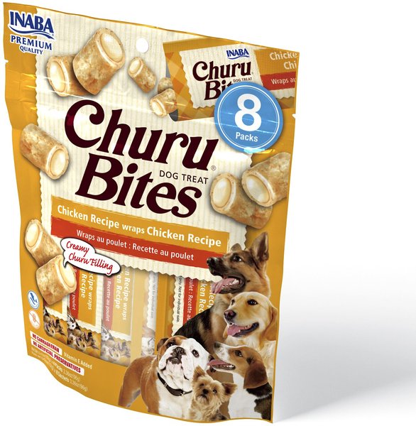 Inaba Churu Bites Wraps Chicken Recipe Grain-Free Soft & Chewy Dog Treats, 0.42-oz, pack of 8 slide 1 of 8