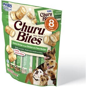 Inaba Churu Bites Wraps Chicken with Tuna Recipe Grain-Free Soft & Chewy Dog Treats, 0.42-oz, pack of 8