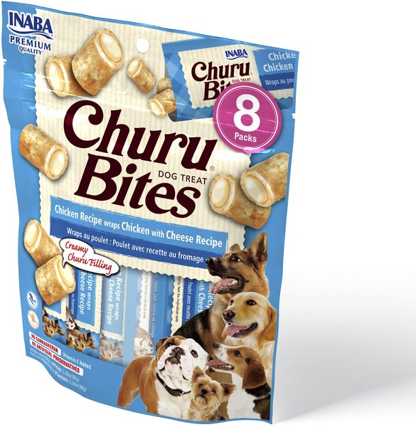 Inaba Churu Bites Wraps Chicken with Cheese Recipe Grain-Free Soft & Chewy Dog Treats, 0.42-oz, pack of 8 slide 1 of 8