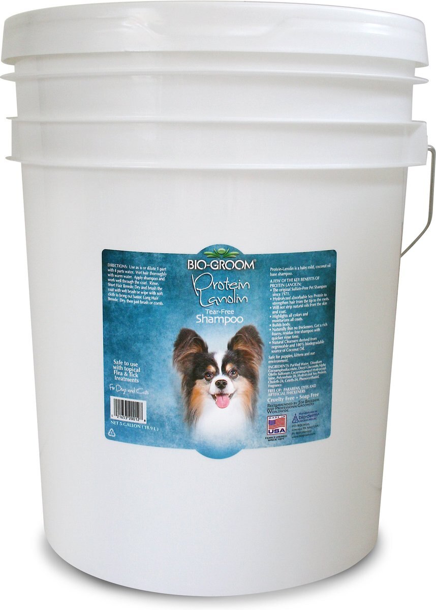 BIOGROOM Silky Dog TearFree Protein Lanolin Dog Shampoo, 5gallon pail