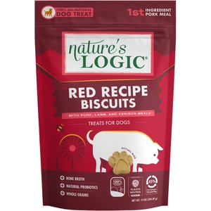 Nature's Logic Red Recipe Biscuits With Pork, Lamb & Venison Meals Dog Treats, 14-oz bag