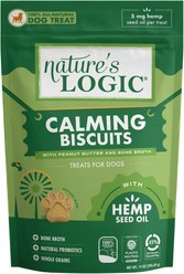 Nature's Logic Calming Biscuits with Peanut Butter & Bone Broth Dog Treats, 14-oz bag