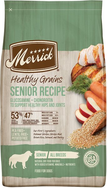 Merrick Healthy Grains Senior Recipe Dry Dog Food, 4-lb bag slide 1 of 10