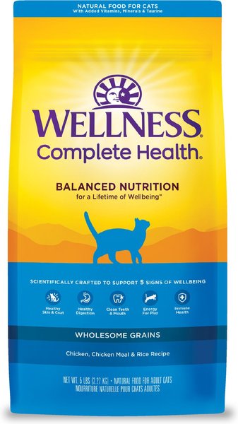 WELLNESS Complete Health Chicken Rice Dry Cat Food 5 lb bag