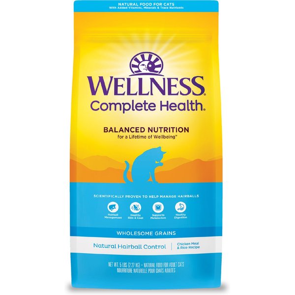 WELLNESS Complete Health Chicken Indoor Dry Cat Food, 5-lb bag - Chewy.com