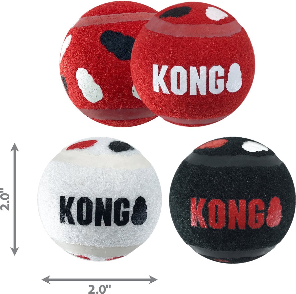 KONG Signature Sport Balls Dog Toy, Red, Small