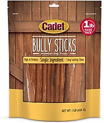 Cadet Real Beef Bully Sticks Dog Treat, 16-oz bag