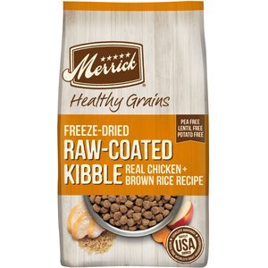 Merrick Healthy Grains Raw-Coated Kibble Real Chicken + Brown Rice Recipe Freeze-Dried Dry Dog Food, 10-lb bag