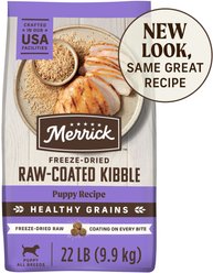 Merrick Healthy Grains Raw-Coated Kibble Puppy Recipe Freeze-Dried Dry Dog Food, 22-lb bag