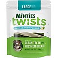 Minties Twists Large Vanilla Mint Dental Dog Treats, 12-oz bag, Count Varies