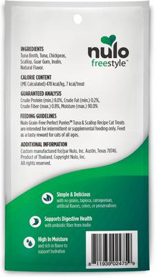 Show full view: Nulo Freestyle Perfect Purees Tuna & Scallop Recipe Grain-Free Lickable Cat Treats, 0.5-oz, pack of 6 slide 3 of 10