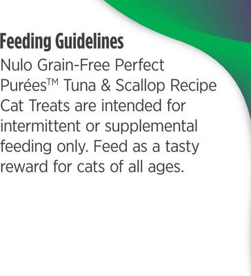 Show full view: Nulo Freestyle Perfect Purees Tuna & Scallop Recipe Grain-Free Lickable Cat Treats, 0.5-oz, pack of 6 slide 8 of 10