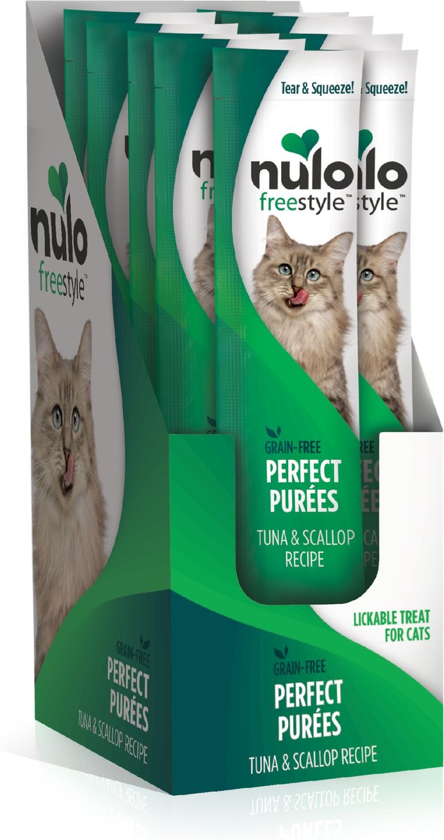 Nulo Freestyle Perfect Purees Tuna & Scallop Recipe Grain-Free Lickable Cat Treats
