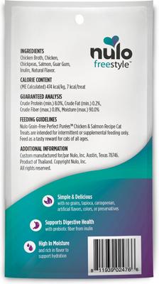 Show full view: Nulo Freestyle Perfect Purees Chicken & Salmon Recipe Grain-Free Lickable Cat Treats, 0.5-oz, pack of 6 slide 3 of 9