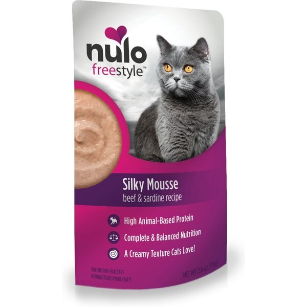 NULO Freestyle Silky Mousse Beef & Sardine Recipe GrainFree Wet Cat