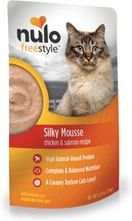 Nulo Freestyle Silky Mousse Chicken & Salmon Recipe Grain-Free Wet Cat Food, 2.8-oz, case of 24