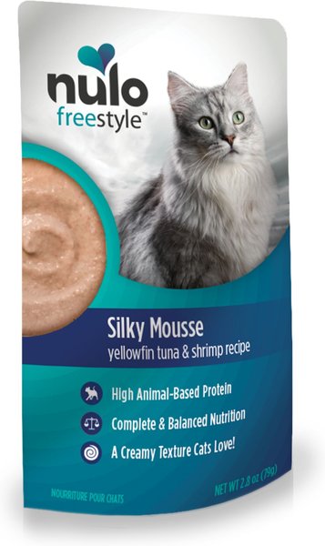 Nulo Freestyle Silky Mousse Tuna & Shrimp Recipe Grain-Free Wet Cat Food, 2.8-oz, Case of 24