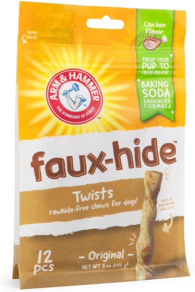 Arm & Hammer Faux-Hide Twists Original Chicken Flavor Dog Dental Chews, 12 count slide 1 of 4