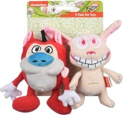 Fetch For Pets Nickelodeon Ren & Stimpy Squeaky Plush Dog Toys, 2 count