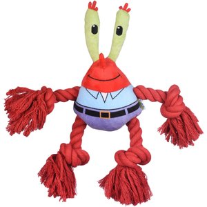 Fetch For Pets SpongeBob Mr. Krabs Rope Squeaky Plush Dog Toy